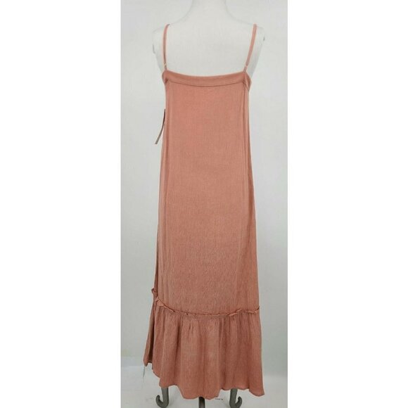 New Flynn Skye Margo Pink Crinkle Dress Womens XS Rayon Spaghetti Straps - Picture 5 of 8